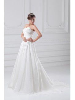 Taffeta Sweetheart Sweep Train Column Wedding Dress