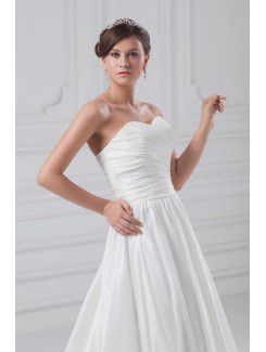 Taffeta Sweetheart Sweep Train Column Wedding Dress