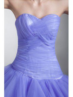 Satin and Net Sweetheart Floor Length Sheath Crisscross Ruched Prom Dress