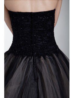 Satin and Net Halter Sweep Train Ball Gown Embroidered Prom Dress