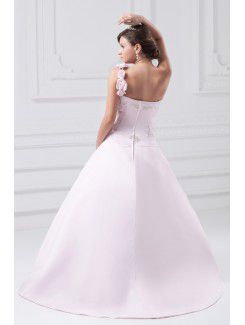 Satin Sweetheart Floor Length Ball Gown Embroidered Prom Dress