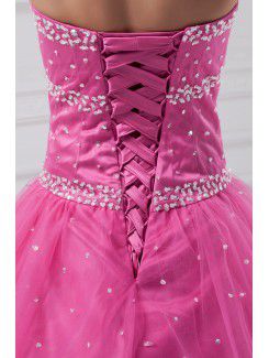 Net Sweetheart Floor Length A-line Embroidered Prom Dress