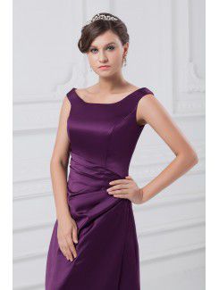 Satin Square Floor Length A-line Prom Dress