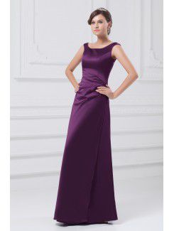 Satin Square Floor Length A-line Prom Dress