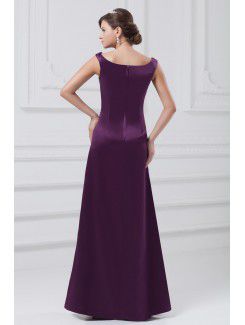 Satin Square Floor Length A-line Prom Dress