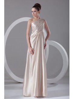 Silk Asymmetrical Floor Length Column Prom Dress