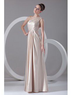 Silk Asymmetrical Floor Length Column Prom Dress