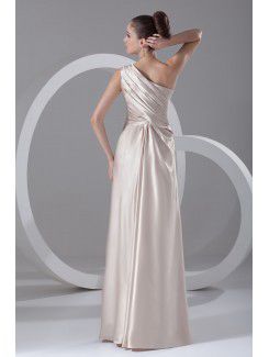 Silk Asymmetrical Floor Length Column Prom Dress