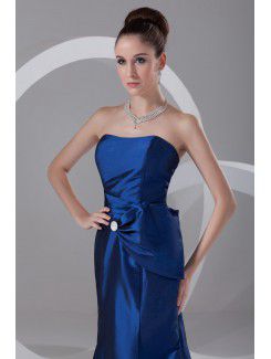 Taffeta Scoop Floor Length Sheath Prom Dress