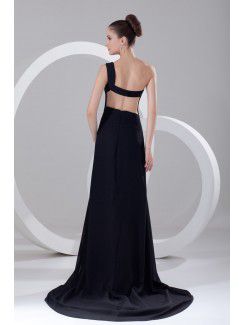 Chiffon One-Shoulder Ankle-Length Column Prom Dress