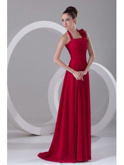 Chiffon Halter Floor Length Corset Prom Dress