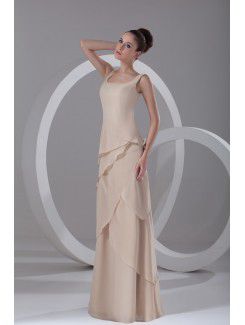 Chiffon Square Floor Length Column Prom Dress