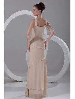 Chiffon Square Floor Length Column Prom Dress