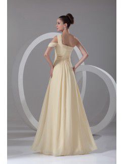 Chiffon Asymmetrical Floor Length Column Prom Dress