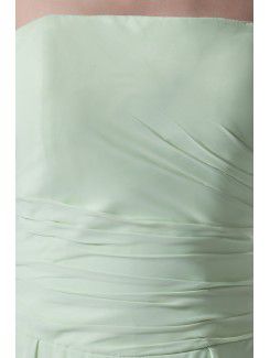 Chiffon Strapless Chapel Train Corset Prom Dress