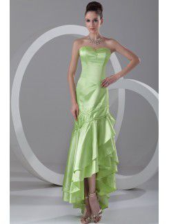 Satin Sweetheart Ankle-Length Sheath Embroidered Prom Dress