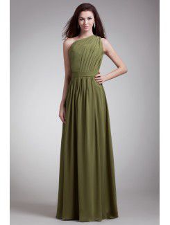 Chiffon Asymmetrical Floor Length Column Prom Dress