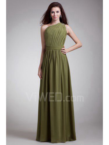 Chiffon Asymmetrical Floor Length Column Prom Dress